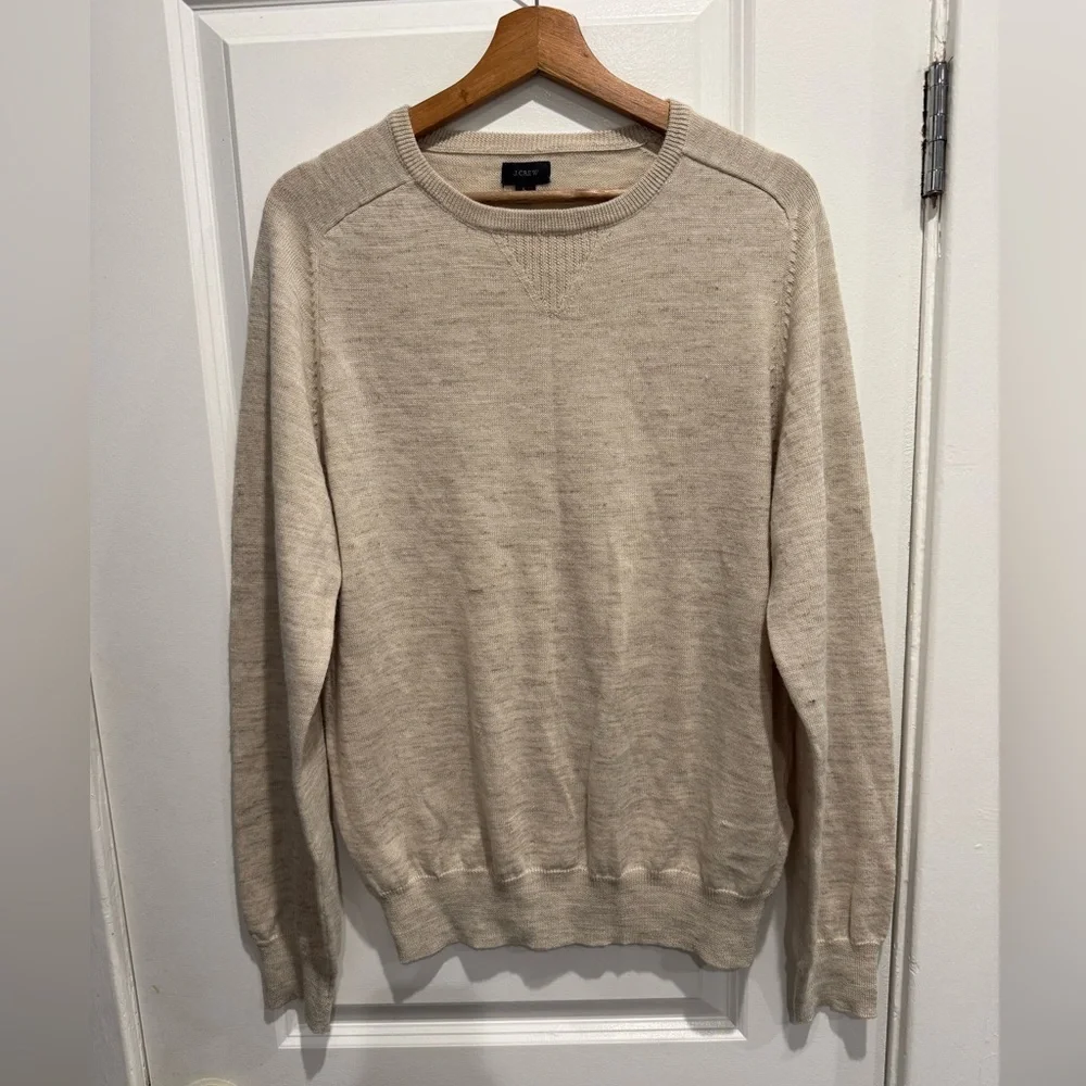 J. Crew Men's Beige Crewneck Sweater